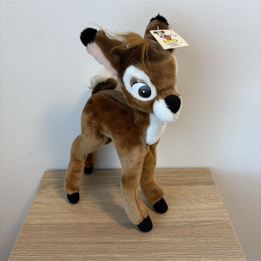 Vintage Disney Bambi Plush Stuffed Animal Toy Disneyland New With Tags 13"